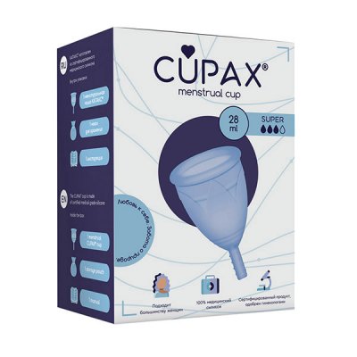 Купить капакс (cupax) чаша менструальная силиконовая супер 28мл голубая, 1 шт в Нижнем Новгороде