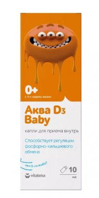Купить аква д3 беби витатека, капли флакон 10мл бад в Нижнем Новгороде