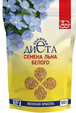 Льна белого семена Женская красота Биокор, пакет 100г БАД