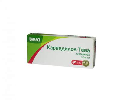 Купить карведилол-тева, таблетки 6,25мг, 30 шт в Нижнем Новгороде