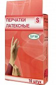 Купить перчатки sfm смотровые нестерильные латексные неопудрен текстурир размер s, 10 штук, натуральные в Нижнем Новгороде