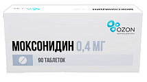 Купить моксонидин, таблетки покрытые пленочной оболочкой 0,4мг, 90 шт в Нижнем Новгороде