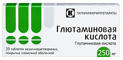 Купить глутаминовая кислота, таблетки, покрытые оболочкой 250мг, 20 шт в Нижнем Новгороде