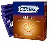 Купить contex (контекс) презервативы ribbed с ребрышками 3шт в Нижнем Новгороде