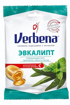 Verbena (Вербена) Эвкалипт карамель леденцовая с начинкой 60 гр БАД