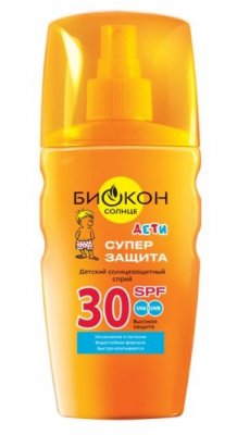 Купить биокон солнце спрей детский солнцезащитный суперзащита, 160мл spf30 в Нижнем Новгороде