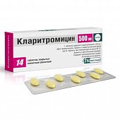 Купить кларитромицин, таблетки, покрытые пленочной оболочкой 500мг, 14 шт в Нижнем Новгороде