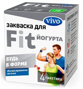 Vivo (Виво) закваска для йогурта Fit, пакетики 0,5г, 4 шт