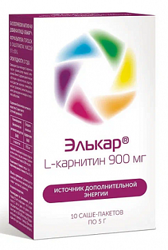 Элькар порошок для приготовления раствора для приема внутрь 900мг саше-пакет 5г 10шт БАД