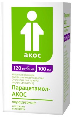 Купить парацетамол-акос, суспензия для приема внутрь, для детей 120мг/5мл, флакон 100мл в Нижнем Новгороде