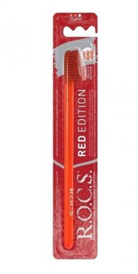Купить рокс (r.o.c.s.) зубная щетка классическая средняя red editon (красная), 1 шт в Нижнем Новгороде