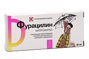 Фурацилин, таблетки для приготовления раствора для местного и наружного применения 20мг, 10 шт безъячейковая уп