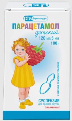 Купить парацетамол детский, суспензия для приема внутрь, малиновая 120мг/5мл, 100г в комплекте с мерной ложкой в Нижнем Новгороде