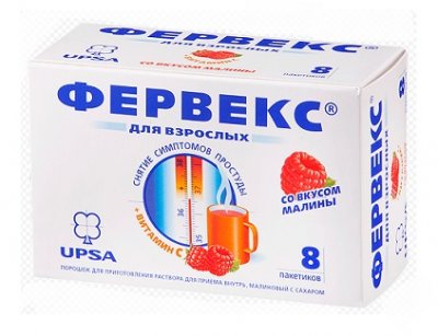 Купить фервекс, порошок для приготовления раствора для приема внутрь, малиновый с сахаром 500мг+25мг+200мг, пакетики 8 шт в Нижнем Новгороде