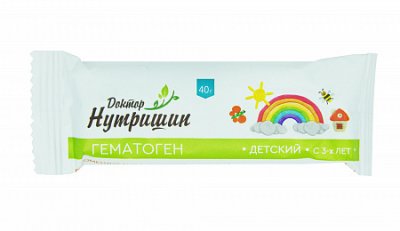 Купить гематоген доктор нутришин детский 40г бад в Нижнем Новгороде