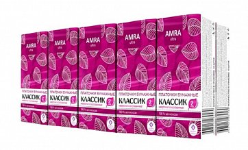 Amra (Амра) платочки бумажные двухслойные неароматизированные 10 х 10 шт..