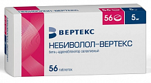 Купить небиволол-вертекс, таблетки 5мг 56шт в Нижнем Новгороде