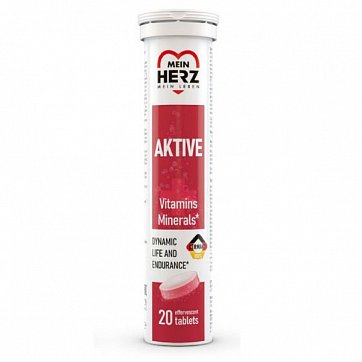 Mein Herz (Майн Херц) Актив, таблетки шипучие со вкусом мандарина массой 4г, 20 шт БАД