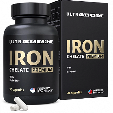 UltraBalance (Ультрабаланс) Железо Хелат Премиум, капсулы по 300 мг 90 шт БАД