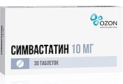 Купить симвастатин-озон, таблетки, покрытые пленочной оболочкой 10мг, 30 шт в Нижнем Новгороде