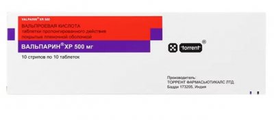 Купить вальпарин хр, таблетки пролонгированного действия, покрытые пленочной оболочкой 500мг, 100 шт в Нижнем Новгороде