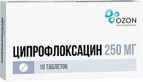 Купить ципрофлоксацин-озон, таблетки, покрытые пленочной оболочкой 250мг, 10 шт в Нижнем Новгороде