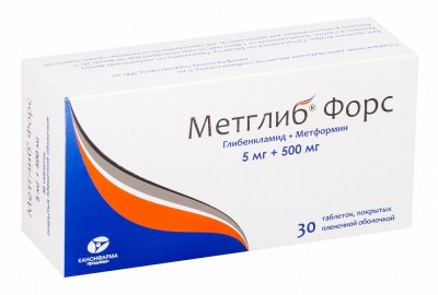 Купить метглиб форс, таблетки, покрытые пленочной оболочкой, 500мг+5мг, 30 шт в Нижнем Новгороде