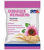 Купить 911 леденцы эхинацея и женьшень с витамином с без сахара, пакет 50г бад в Нижнем Новгороде