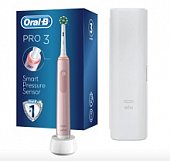 Купить oral-b (орал-би) электрическая зубная щетка pro 3 тип 3772 crossaction розовая+ зарядное устройство 3757 +чехол в Нижнем Новгороде