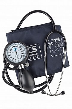 Тонометр механический CS Medica (СиЭсМедика) CS-107L, с манометром совмещенным с грушей, манжета 22-38см