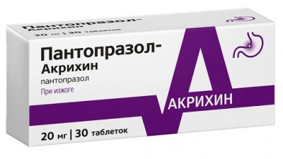 Купить пантопразол-акрихин, таблетки кишечнорастворимые, покрытые пленочной оболочкой 20мг, 30 шт в Нижнем Новгороде