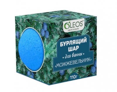 Купить oleos (олеос) шар для ванн бурлящий можжевельник, 110г в Нижнем Новгороде
