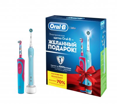 Купить oral-b (орал-би) набор: электрических зубных щеток, pro 500/d16513u+stages power frozen d12513k в Нижнем Новгороде