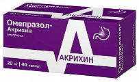 Купить омепразол-акрихин, капсулы кишечнорастворимые 20мг, 40 шт в Нижнем Новгороде