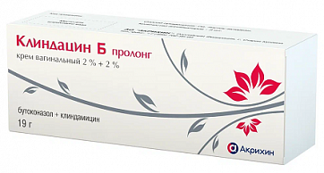 Клиндацин Б пролонг, крем вагинальный 2%+2%, туба 19г+аппликатор 3шт