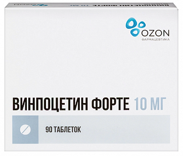 Винпоцетин форте, таблетки 10мг 90шт