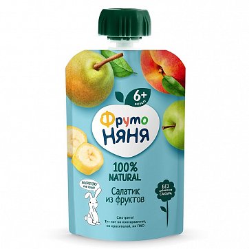 Фрутоняня пюре фруктовый салатик, 90г