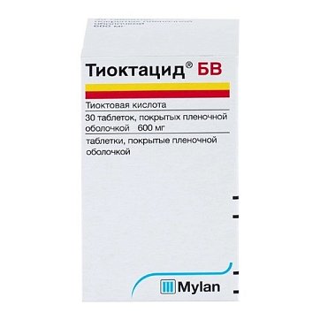 Тиоктацид БВ, таблетки, покрытые пленочной оболочкой 600мг, 30 шт