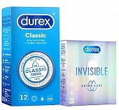 Купить durex (дюрекс) набор: презервативы classic, 12шт + invisible extra lube, 3шт в Нижнем Новгороде