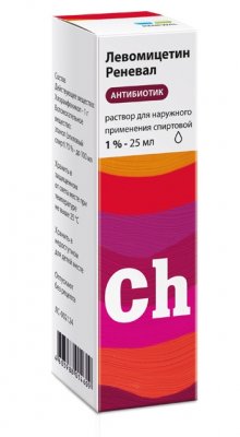 Купить левомицетин-реневал, раствор для наружного применения спиртовой 1%, флакон 25мл в Нижнем Новгороде