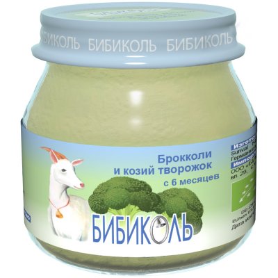 Купить бибиколь пюре брокколи/козий творожок с 6мес 80г в Нижнем Новгороде