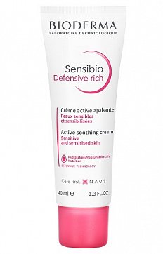 Bioderma Sensibio Defensive (Биодерма Сенсибио) крем для чувствительной кожи лица насыщенный 40мл