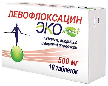 Левофлоксацин Эколевид, таблетки, покрытые пленочной оболочкой 500мг, 10 шт