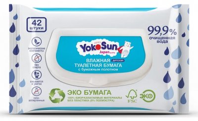 Купить йокосан (yokosun) влажная туалетная бумага детская, 42шт в Нижнем Новгороде
