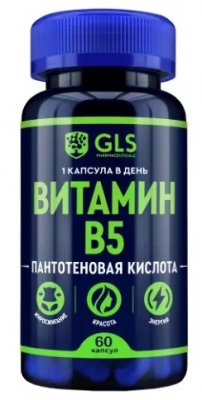 Купить gls (глс) витамин в5, капсулы массой 400мг, 60 шт бад в Нижнем Новгороде
