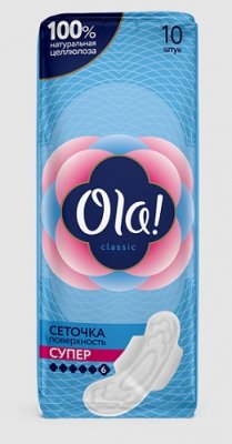Купить ola! (ола) прокладки wings top dry супер, 10 шт в Нижнем Новгороде