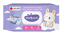 Купить watashi (ваташи) салфетки влажные для детей 0+ 64шт в Нижнем Новгороде