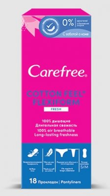 Купить carefree (кэфри) прокладки ежедневные флекси форм фреш ароматизированные 18шт в Нижнем Новгороде