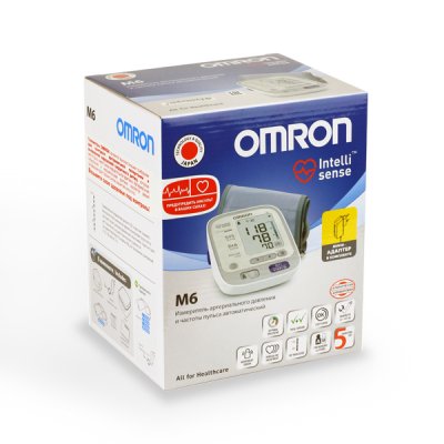 Купить тонометр автоматический omron (омрон) m6, с адаптером, манжета 22-42см (hem-7213-aru) в Нижнем Новгороде