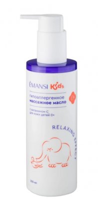 Купить эманси (emansi) масло массажное гипоаллергенное с витамином с для кожи детей 0+ 200 мл в Нижнем Новгороде
